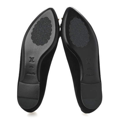 Louis Vuitton Suede Embellished Ballet Flats 39.5 Black 6 of 9