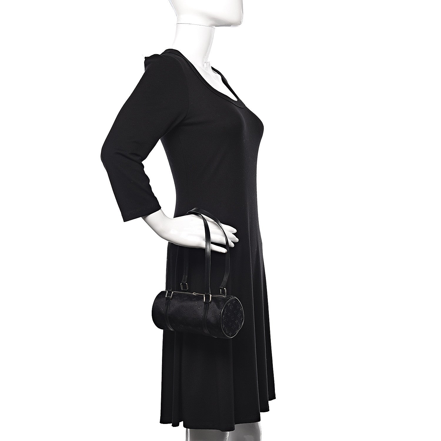 Louis Vuitton Satin Monogram Mini Papillon Black 2 of 10