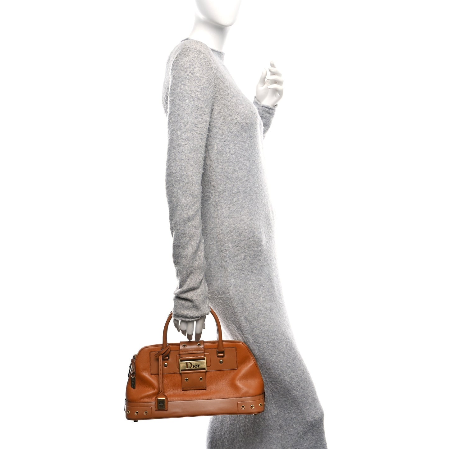 Grained Calfskin Street Chic Top Handle Bag Brown
