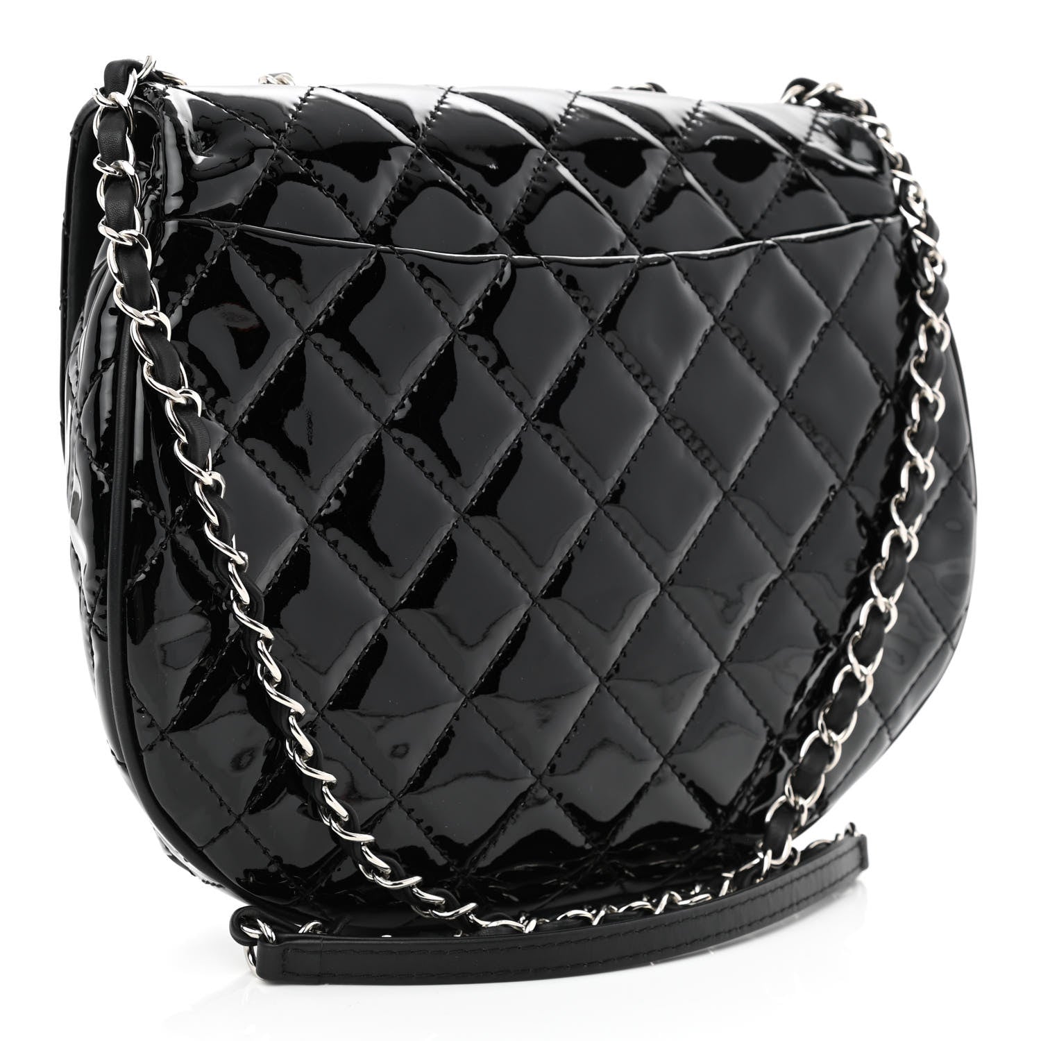 Chanel Patent Calfskin Quilted Medium Bubble CC Flap Black 3 of 12
