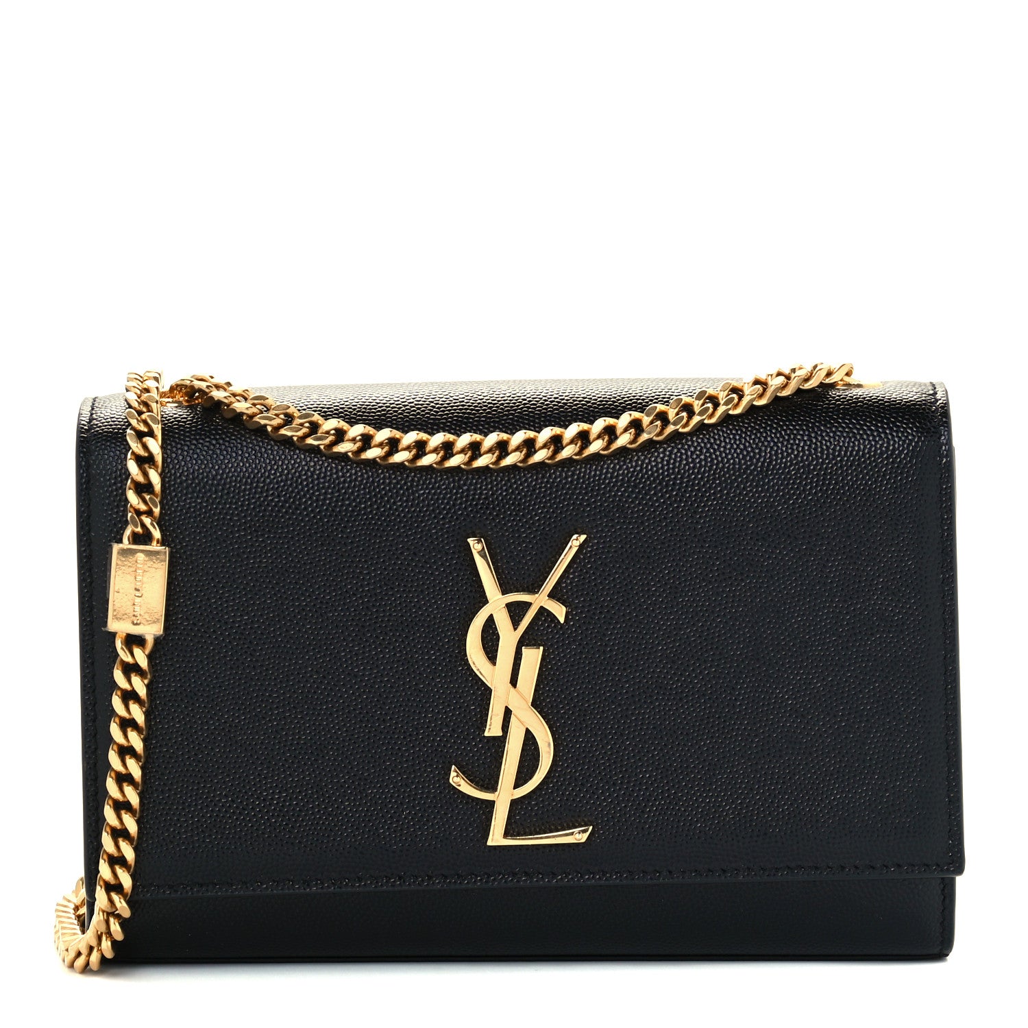 Saint Laurent Grain De Poudre Small Monogram Kate Satchel Black 1 of 10