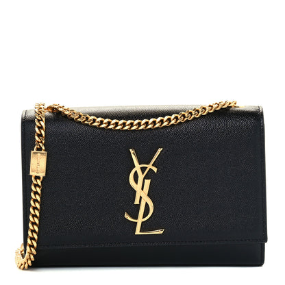 Saint Laurent Grain De Poudre Small Monogram Kate Satchel Black 1 of 10