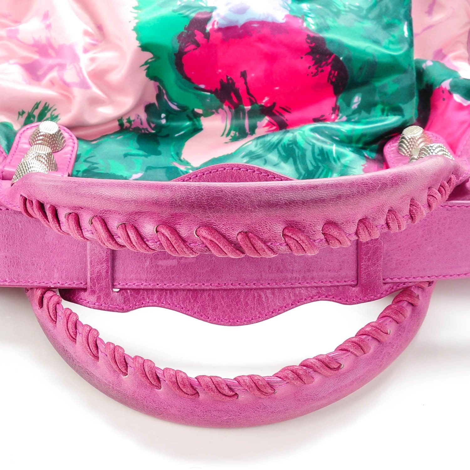 Balenciaga Agneau Canvas Floral Giant 21 Silver Hardware City Magenta 9 of 9