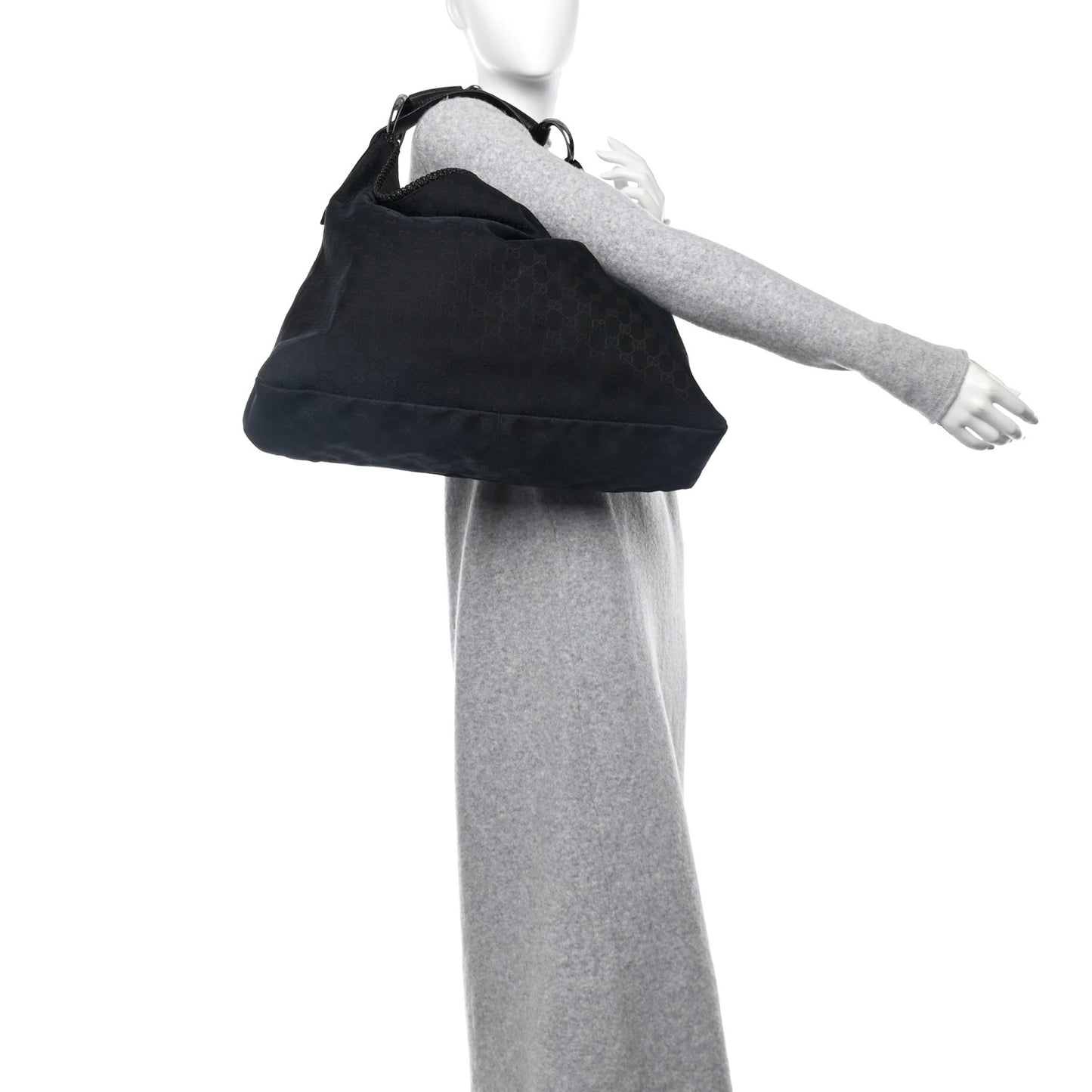 Monogram Large Horsebit Chain Hobo Black