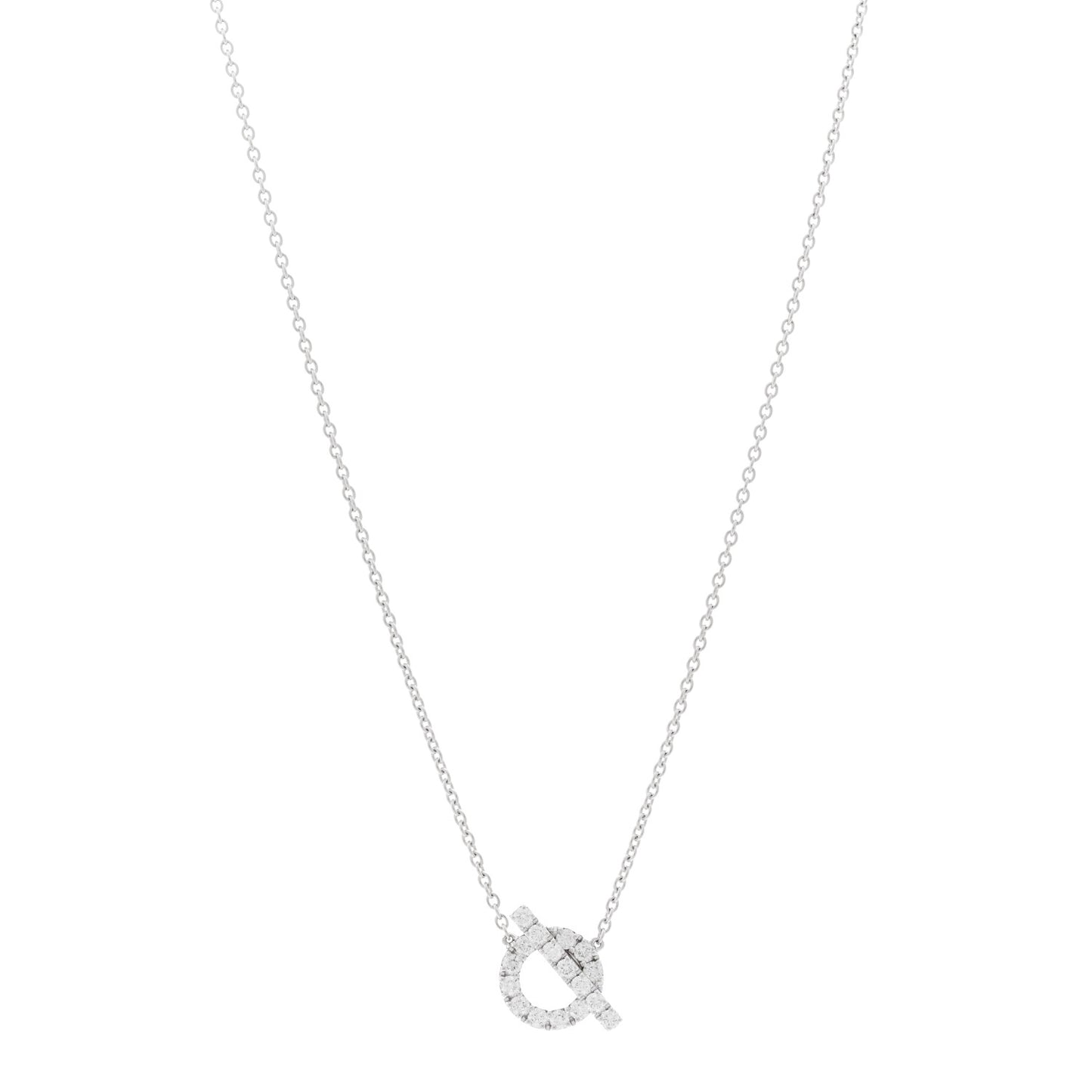 18K White Gold Diamond Finesse Pendant Necklace