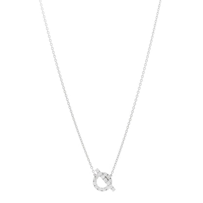 Hermes 18K White Gold Diamond Finesse Pendant Necklace 1 of 5