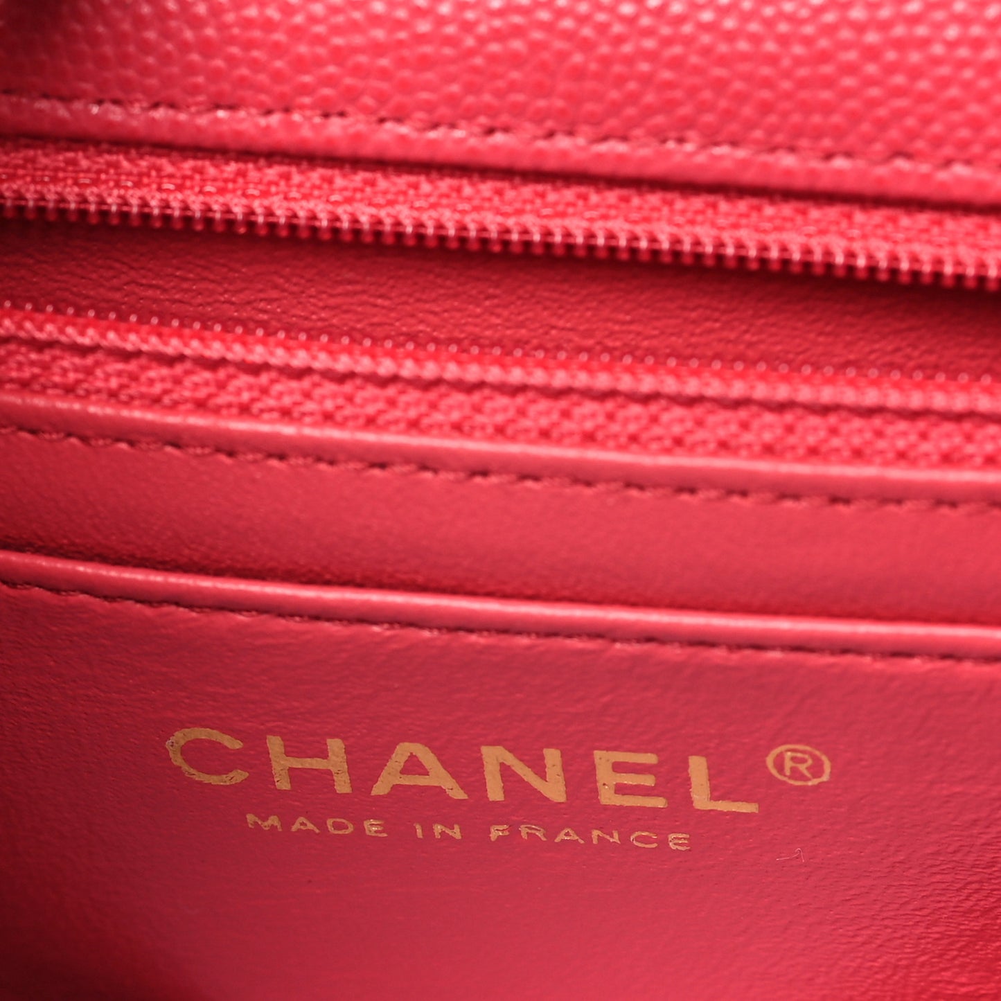 Caviar Quilted Mini Rectangular Flap Dark Pink