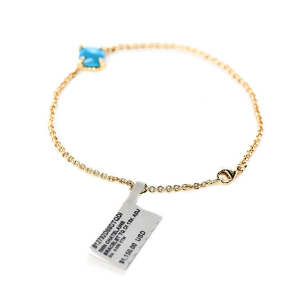 David Yurman 18K Yellow Gold Diamond Turquoise 8mm Chatelaine Bracelet 3 of 5
