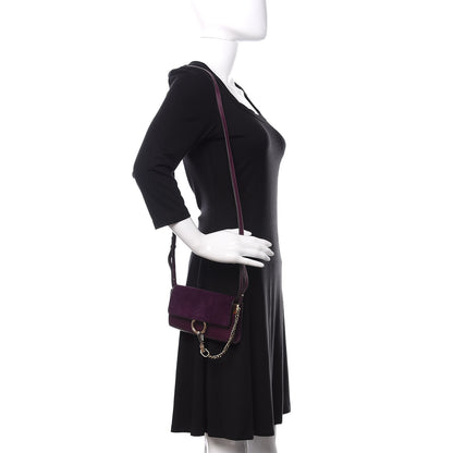 Chloe Suede Calfskin Mini Faye Shoulder Bag Intense Violine 2 of 10