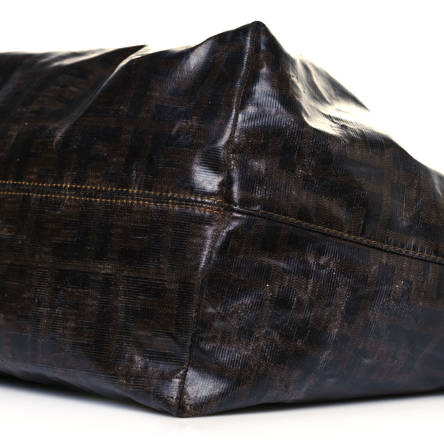Fendi Zucca Spalmati Matrioska Large Roll Tote Tobacco Black 9 of 17