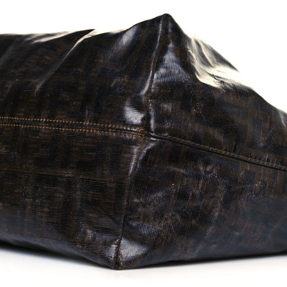 Fendi Zucca Spalmati Matrioska Large Roll Tote Tobacco Black 9 of 17