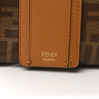 Fendi Glazed Fabric Vitello Century FF 1974 Stamp Patch Mini Peekaboo Defender Cover Mogano Panna Caramello 8 of 9