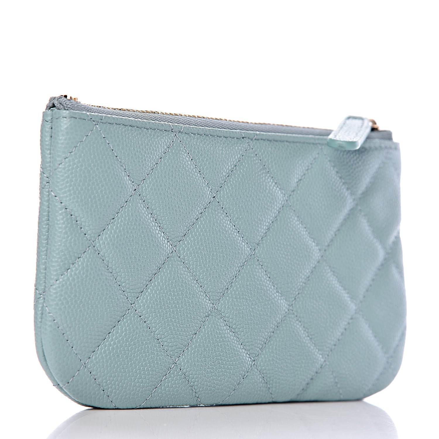 Chanel Caviar Quilted Small Cosmetic Case Light Blue 3 of 8