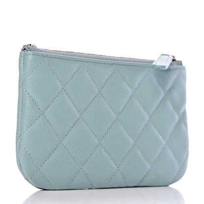 Chanel Caviar Quilted Small Cosmetic Case Light Blue 3 of 8