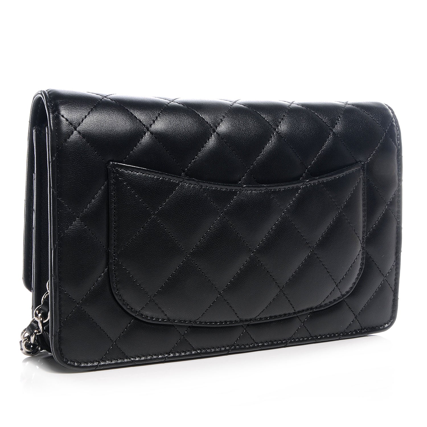 Chanel Lambskin Quilted Wallet On Chain WOC Black 3 of 10