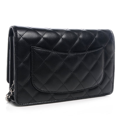 Chanel Lambskin Quilted Wallet On Chain WOC Black 3 of 10