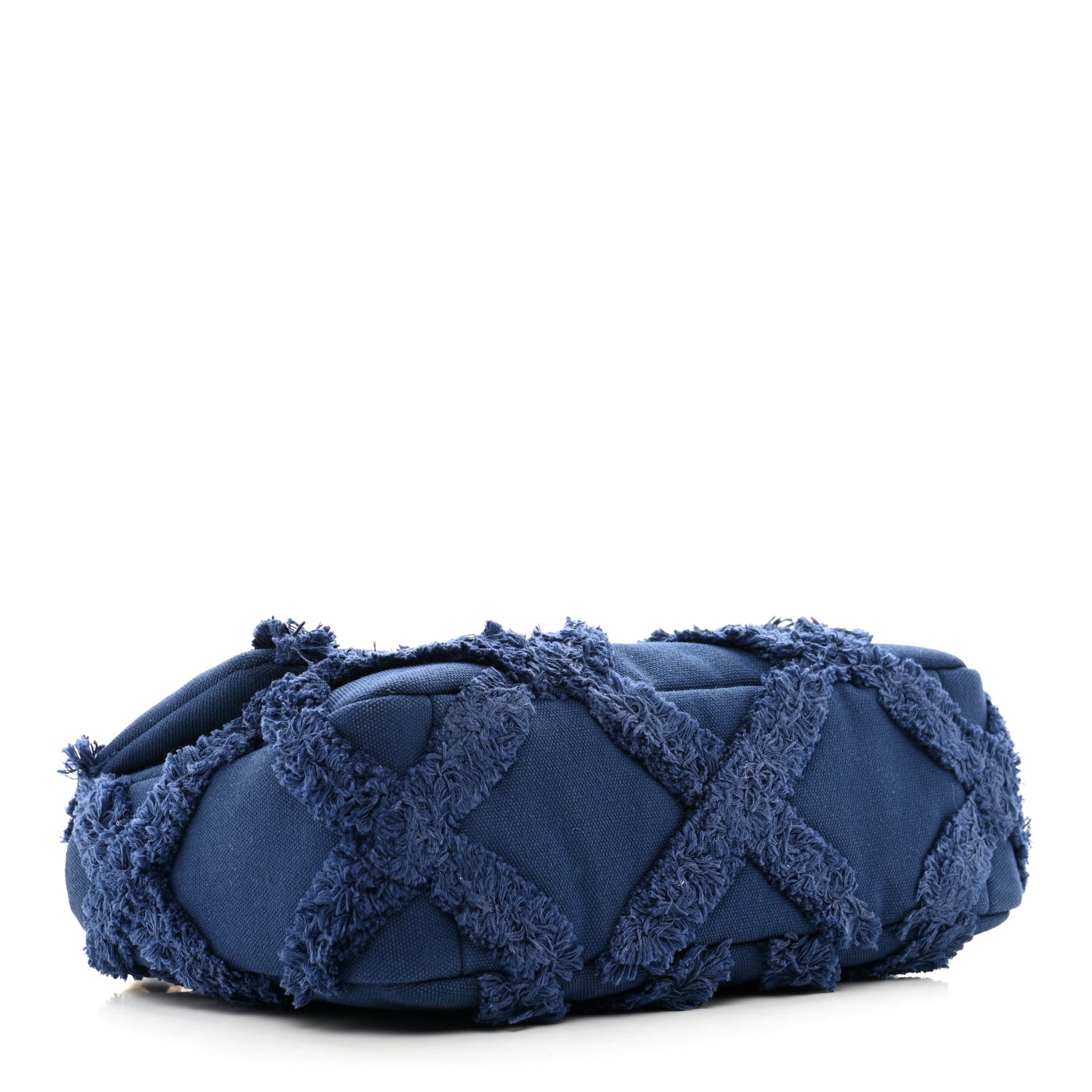 Chanel Cotton Canvas Quilted Medium Chanel 19 Flap Navy Blue 4 of 10