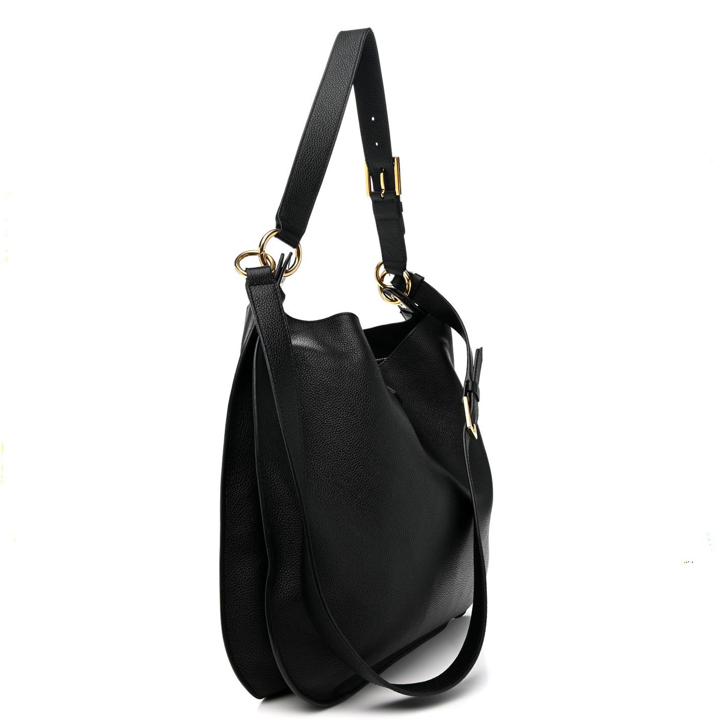 Grain Calfskin Large Tara Crossbody Black