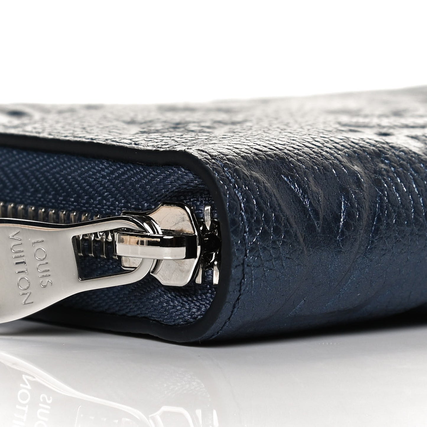 Metallic Empreinte Monogram Zippy Wallet Navy Nacre