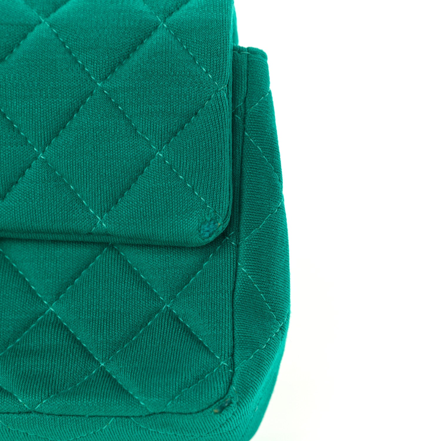 Chanel Jersey Quilted Mini Rectangular Flap Green 15 of 17