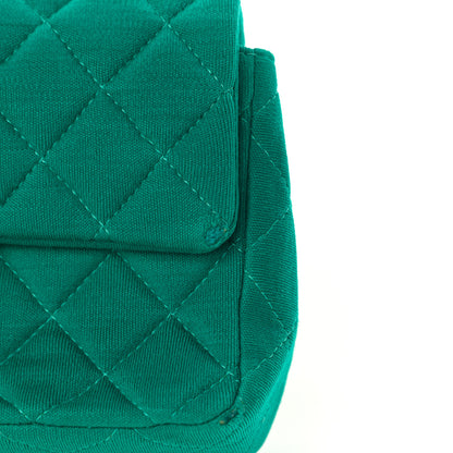 Chanel Jersey Quilted Mini Rectangular Flap Green 15 of 17
