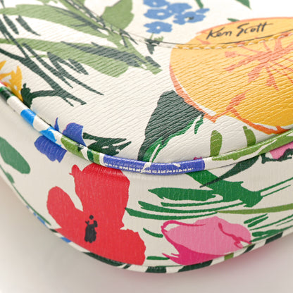 Gucci X KEN SCOTT New Shangai Calfskin Jardin D'Avril Floral Print Small Jackie 1961 Hobo Ivory Pink 7 of 8