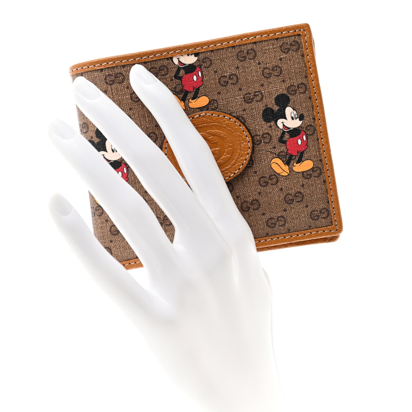 X DISNEY Mini Vintage GG Supreme Monogram Mickey Mouse Wallet Beige Vintage Sun Oil