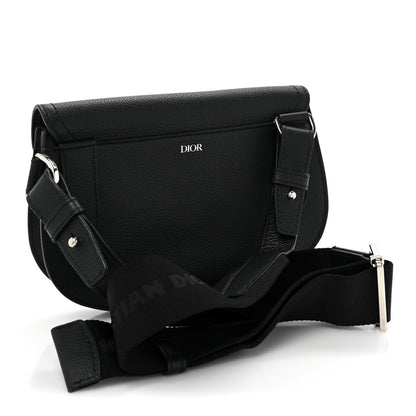 Christian Dior Grained Calfskin Saddle Messenger Bag Black 3 of 10