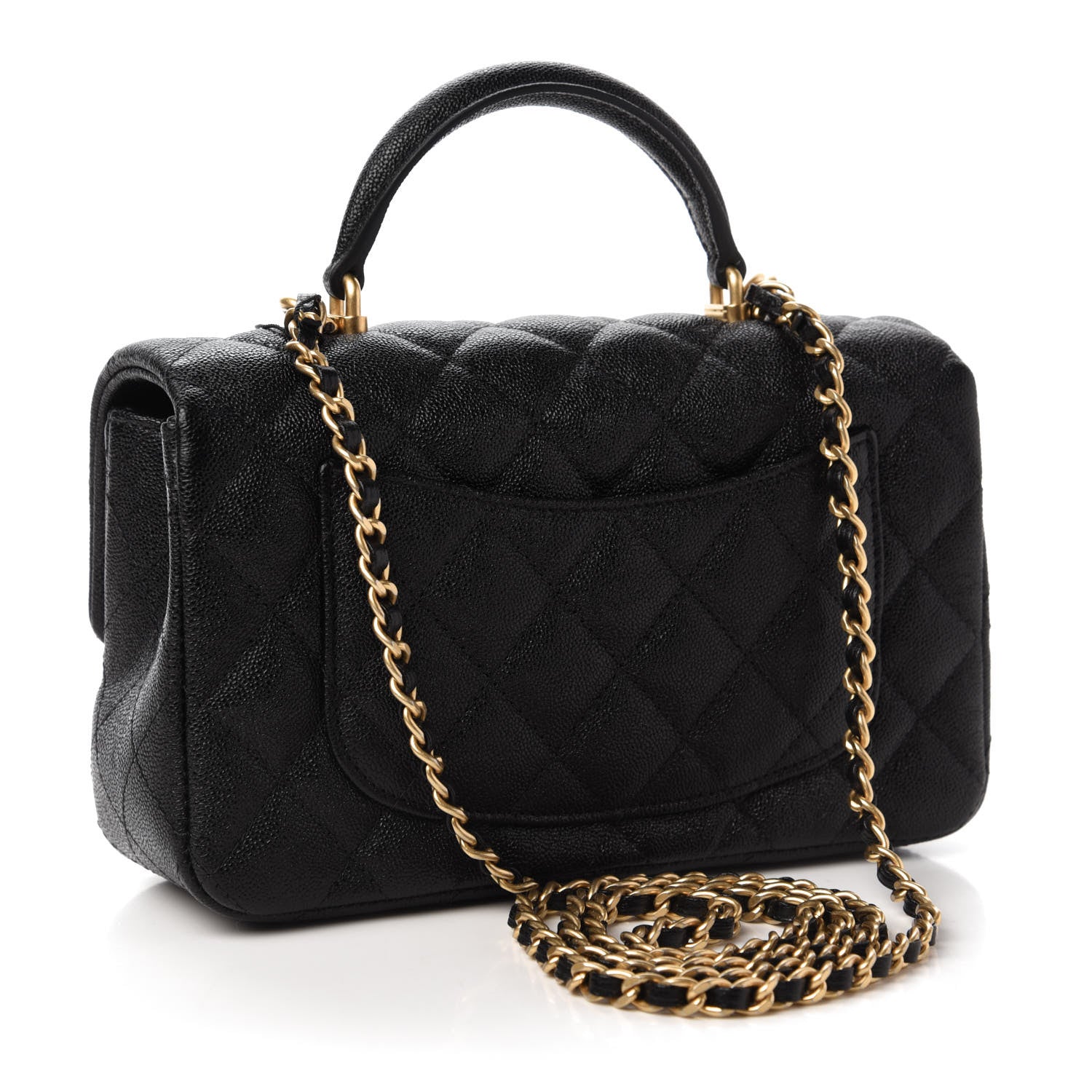Chanel Caviar Quilted Mini Top Handle Rectangular Flap Black 3 of 11