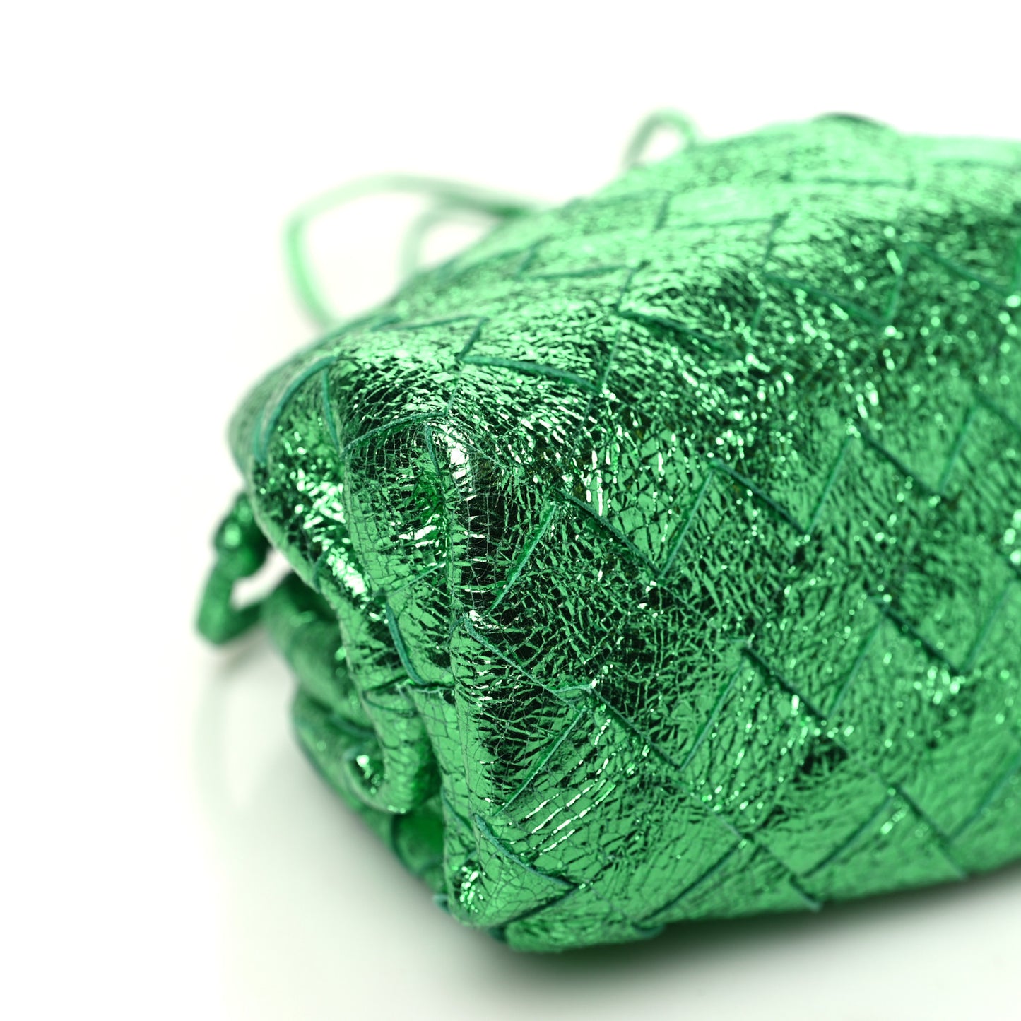 Metallic Nappa Intrecciato The Mini Pouch Parakeet