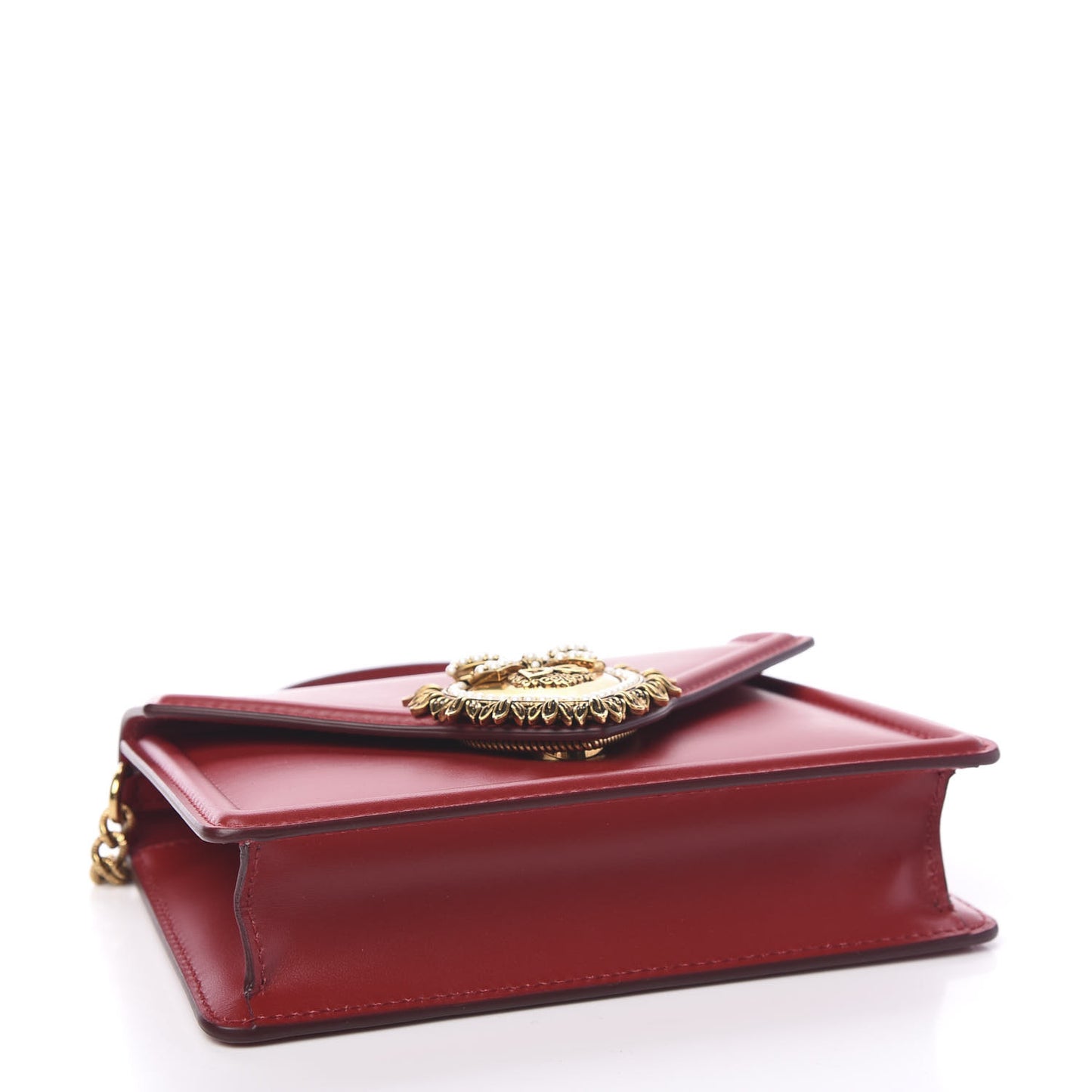 Smooth Calfskin Small Devotion Envelope Top Handle Bag Red
