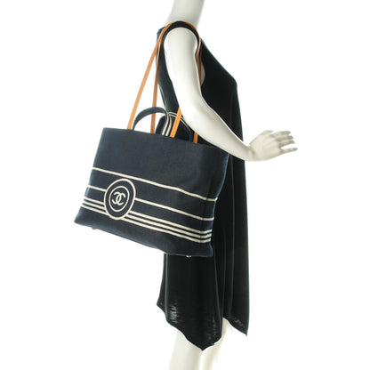 Chanel Denim Large Shopping Tote Black 2 of 7