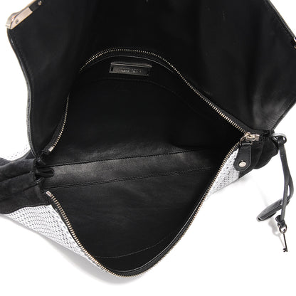 Jimmy Choo Perforated Leather Ally Mixed Media Patchwork Clutch 6 of 8