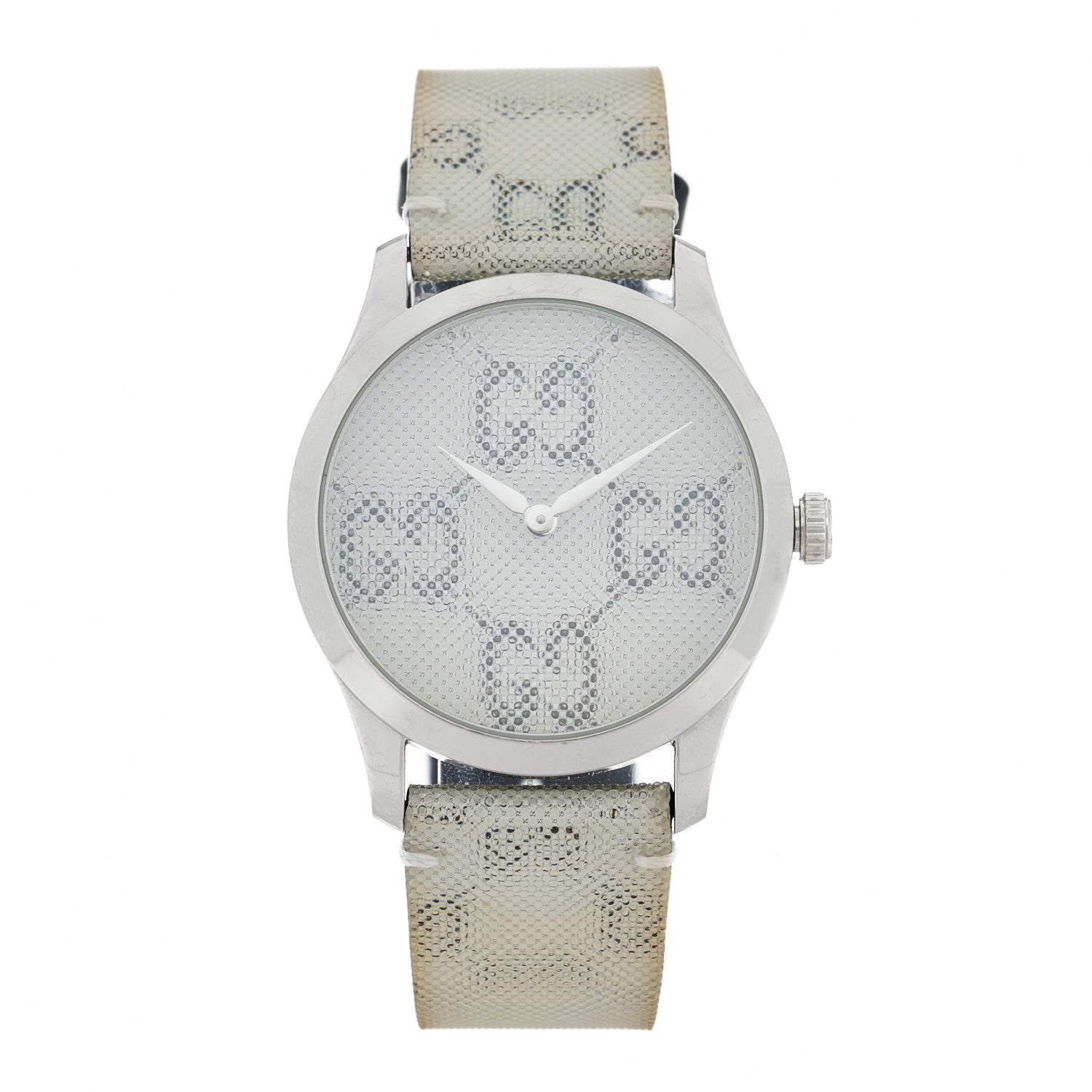 Gucci Stainless Steel Calfskin 38mm G-Timeless GG Hologram Quartz Watch 1 of 5