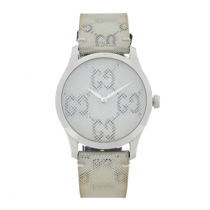 Gucci Stainless Steel Calfskin 38mm G-Timeless GG Hologram Quartz Watch 1 of 5
