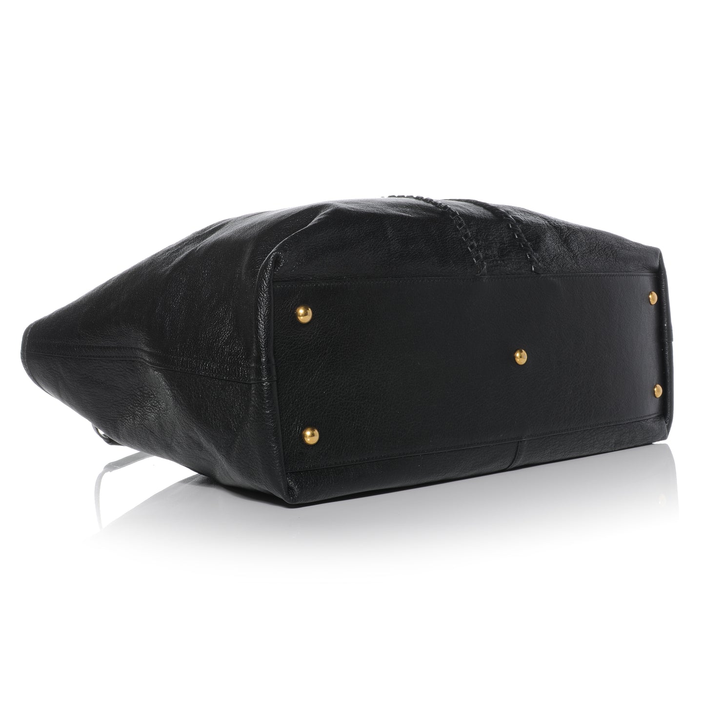 Leather Neo Double Reversible Tote Black Bronze