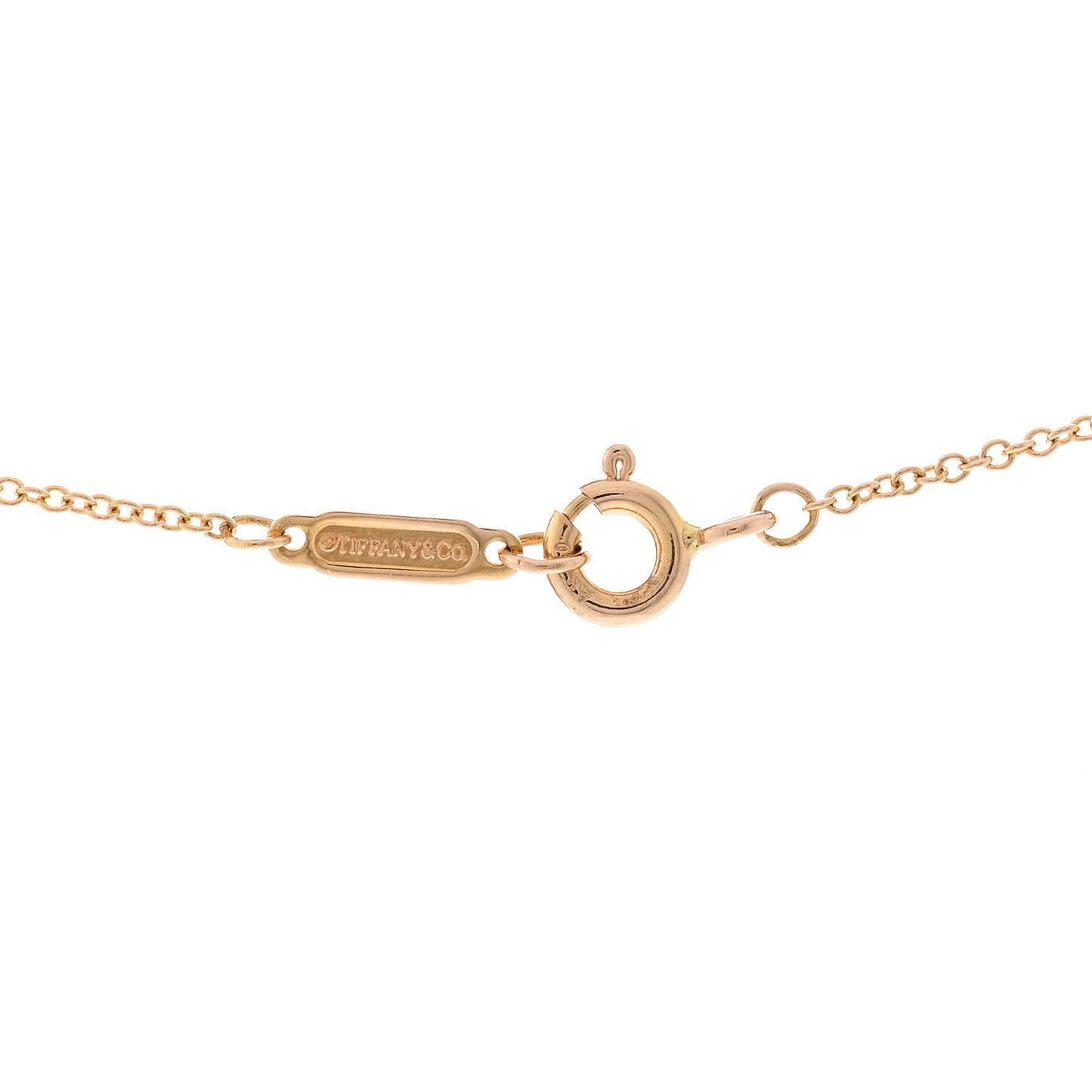 18K Rose Gold Diamond Letter O Pendant Necklace