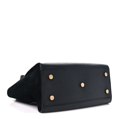 Saint Laurent Calfskin Suede Small Monogram Downtown Cabas Black 4 of 10