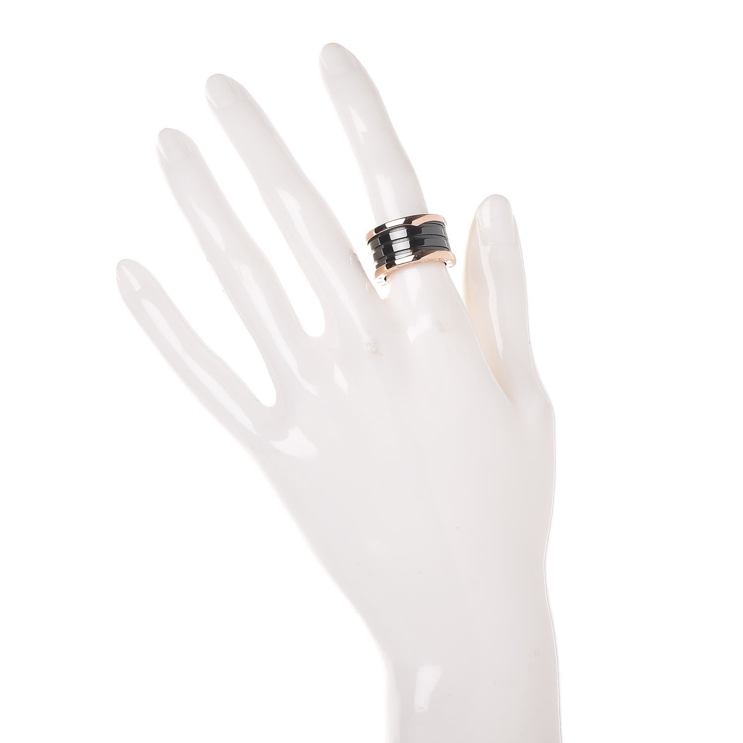 Bulgari 18K Rose Gold Black Ceramic B.Zero1 Four-Band Ring 51 5.75 2 of 7