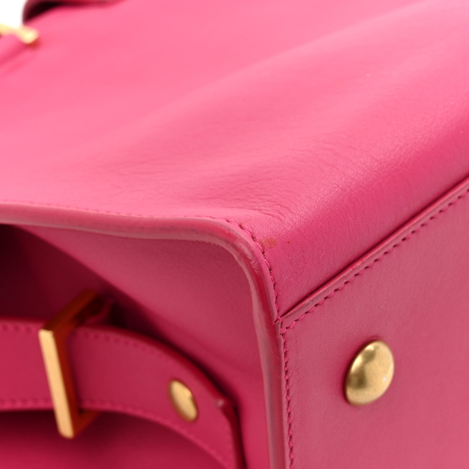 Saint Laurent Calfskin Small Classic Y Cabas Fuchsia 12 of 14