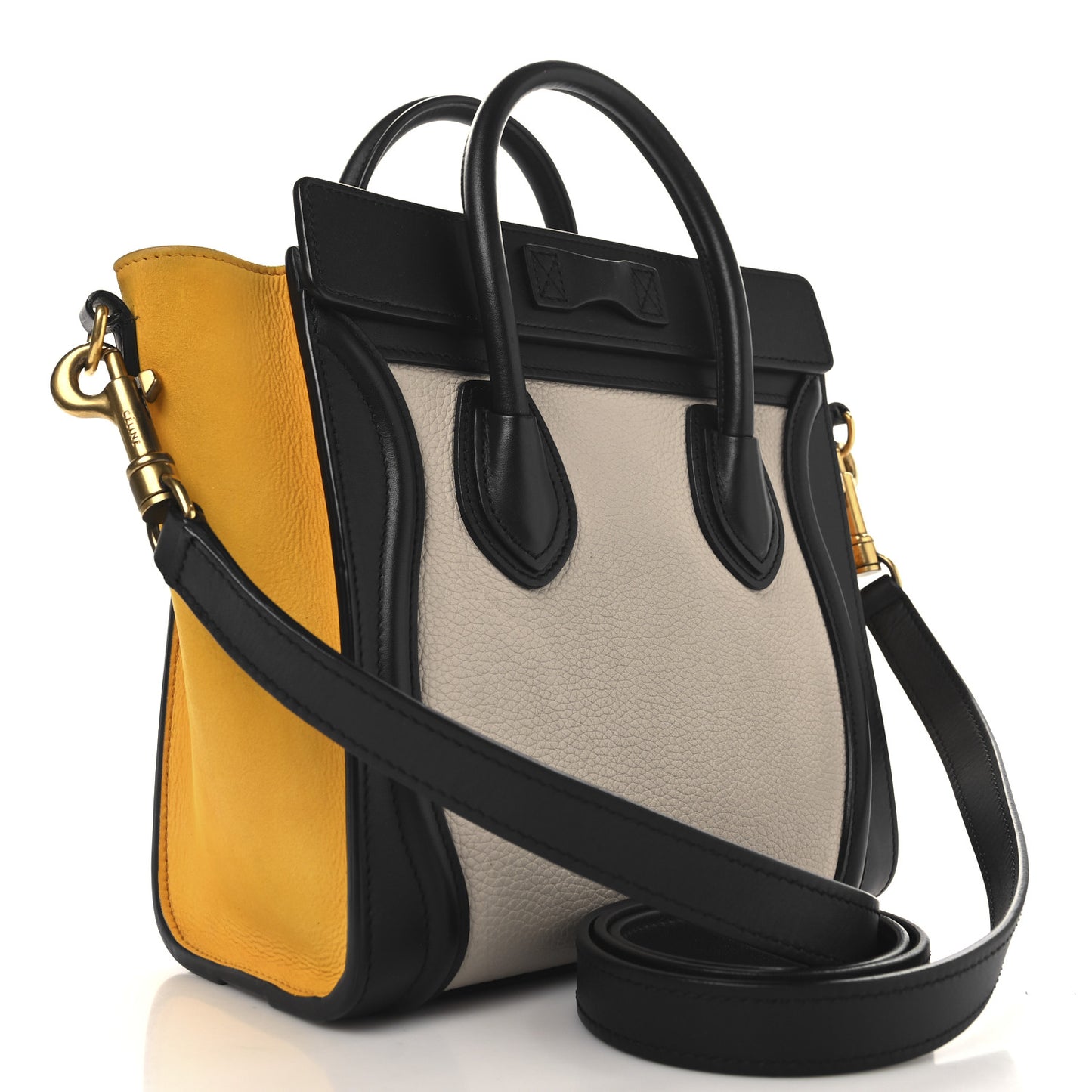 Elephant Calfskin Nano Tri-Color Luggage Yellow