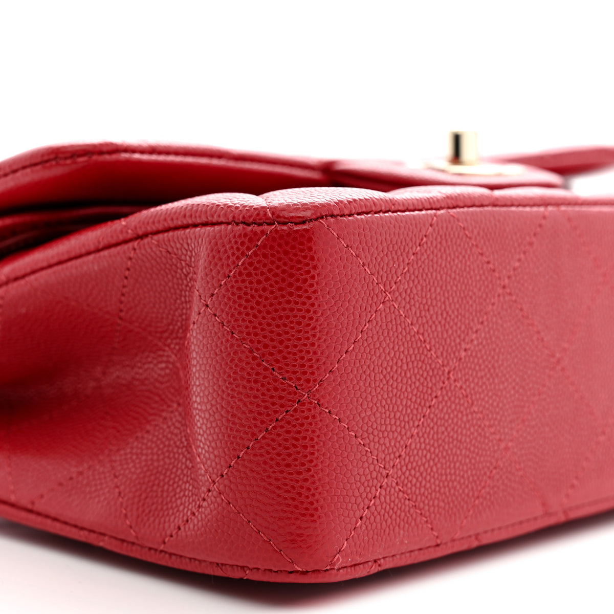 Caviar Quilted Small Double Flap Red