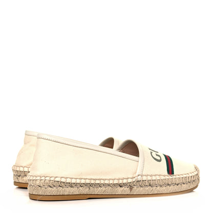 Gucci Canvas Logo Espadrilles 36.5 Greggio White 4 of 8