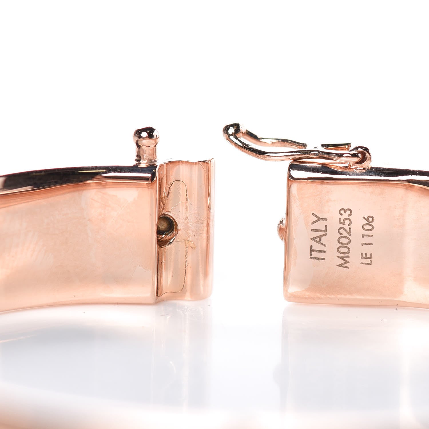 Louis Vuitton Brass Monogram Nanogram Cuff S Pink Gold 6 of 7