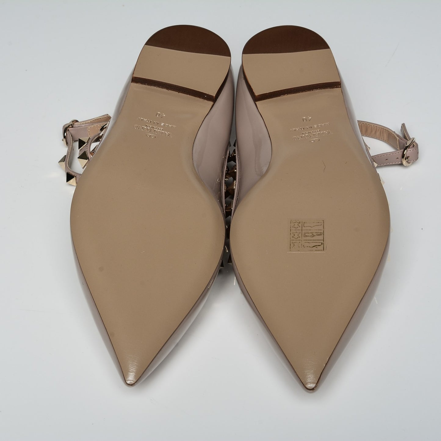 Patent Rockstud Cage Ballerina Flats 40 Poudre