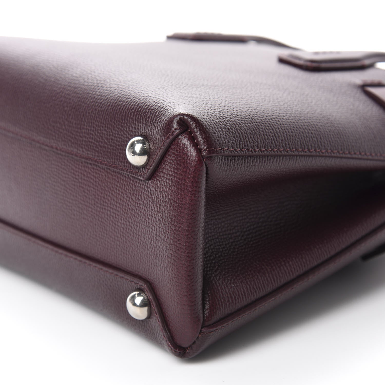 Burberry Grainy Calfskin House Check Small Banner Tote Mahogany Red 7 of 10