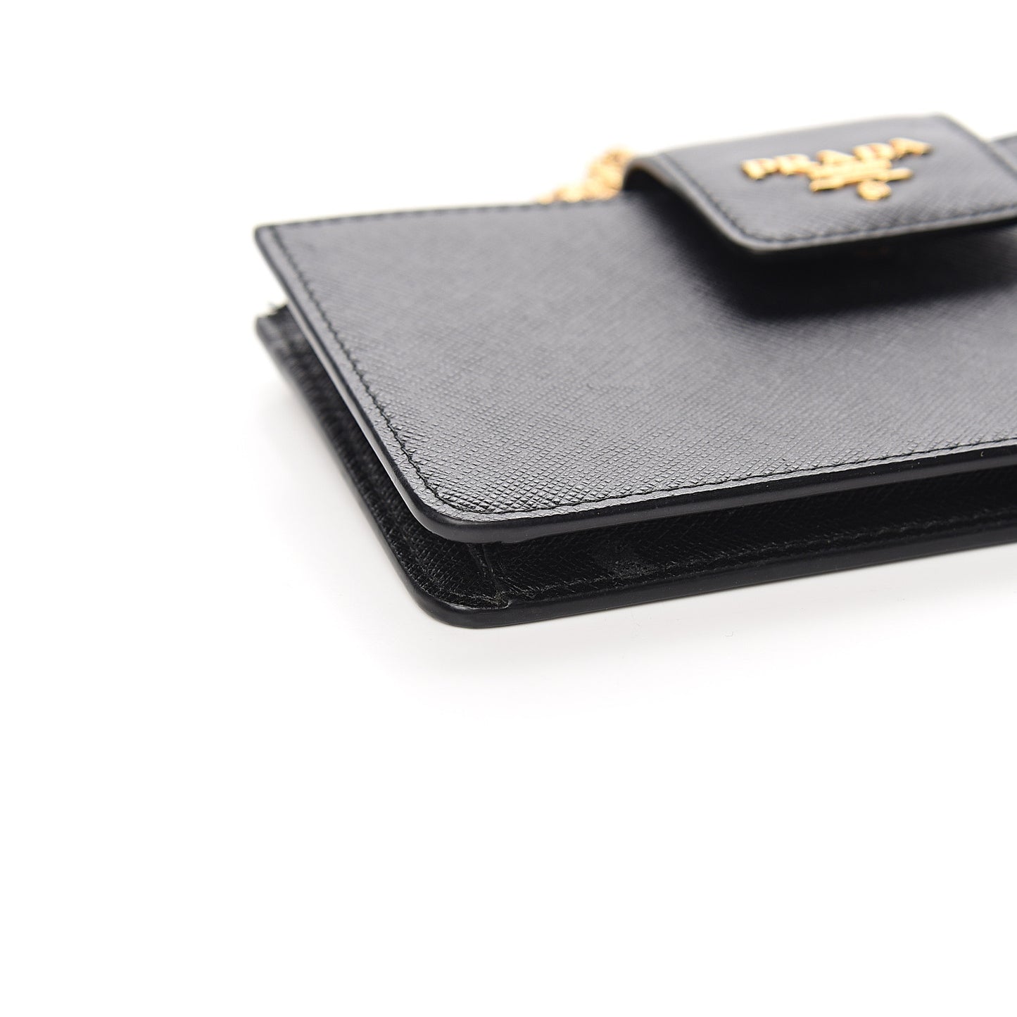 Saffiano Metal Mini Chain Wallet Black