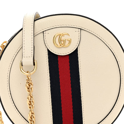 Gucci Textured Calfskin Web Mini Ophidia Round Shoulder Bag Mystic White 7 of 10
