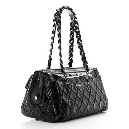Chanel Patent Quilted Day Glo Flap Bag Black 3 of 22