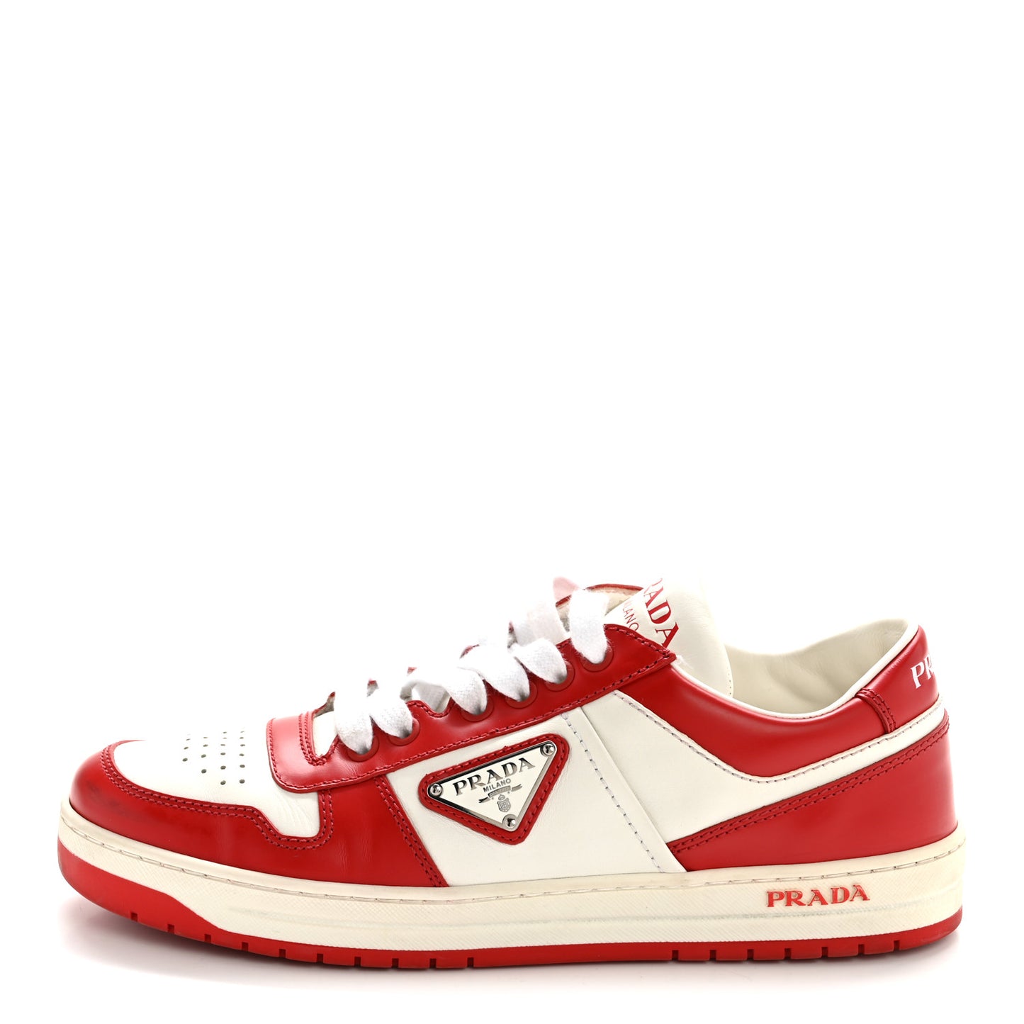 Vitello Sport Spazzolato Rois Triangle Logo Womens Downtown Low Top 30mm Sneakers 38.5 White Lacca